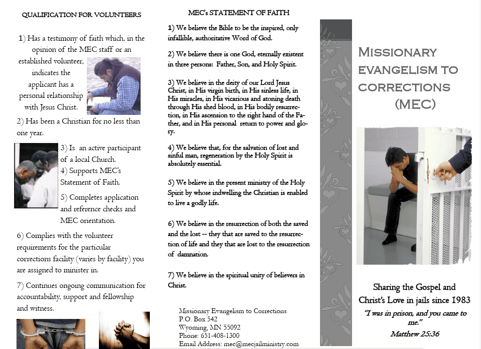 MEC Jail Ministries Brochure